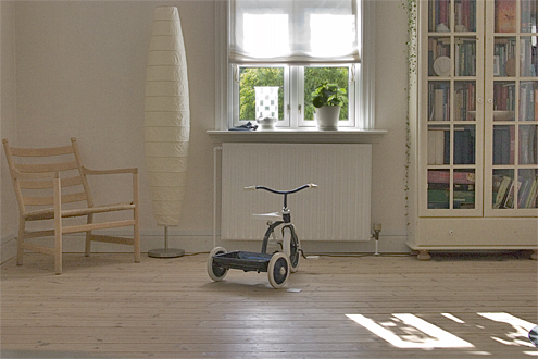 Bicycle in living room.