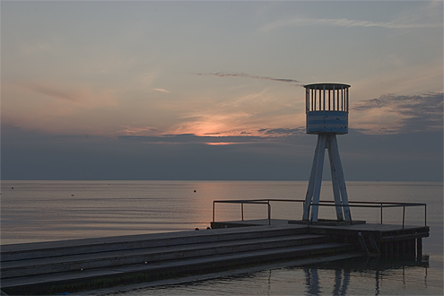 Sunrise at Bellevue beach, North of Copenhagen, Denmark